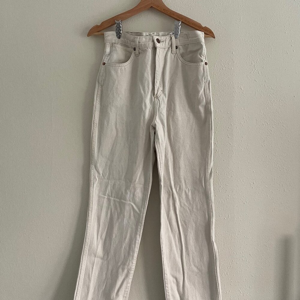Wrangler Straight Leg Jeans, Off-White, Size 29